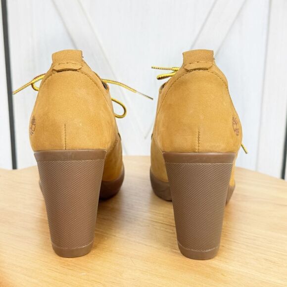 Timberland Camdale Oxford Heeled Booties Wheat Nubuck Suede Size 6.5 - Picture 6 of 10
